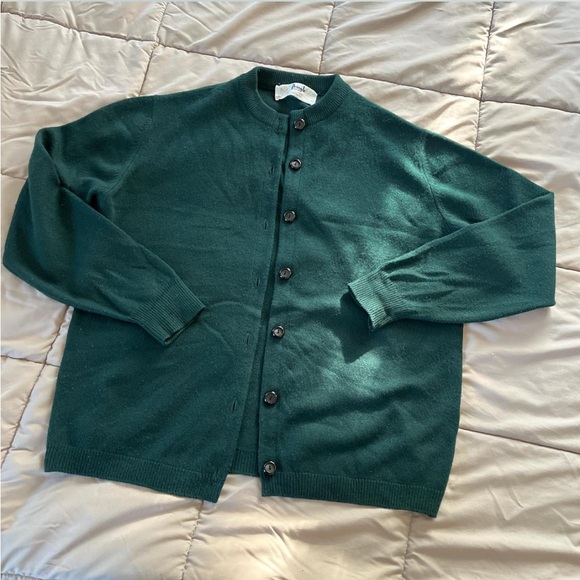 Pringles of Scotland cashmere cardigan emerald green size large - Picture 3 of 7